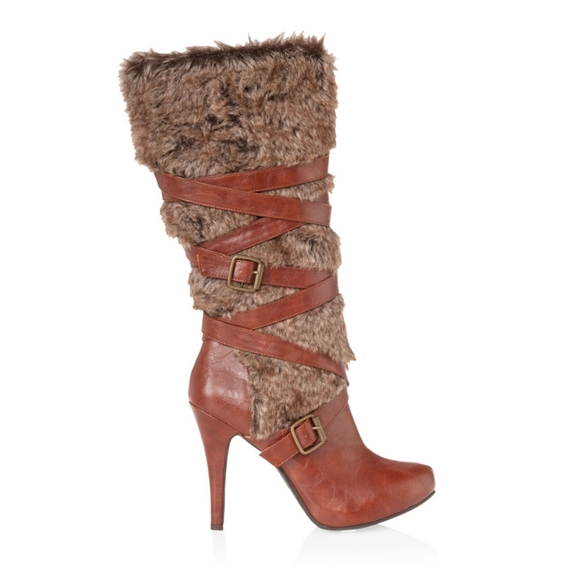 Shawna crisscross zip-up fur boots Sz 8 Boots With The Fur SOLD OUT ON WEBSITE - Picture 14 of 14